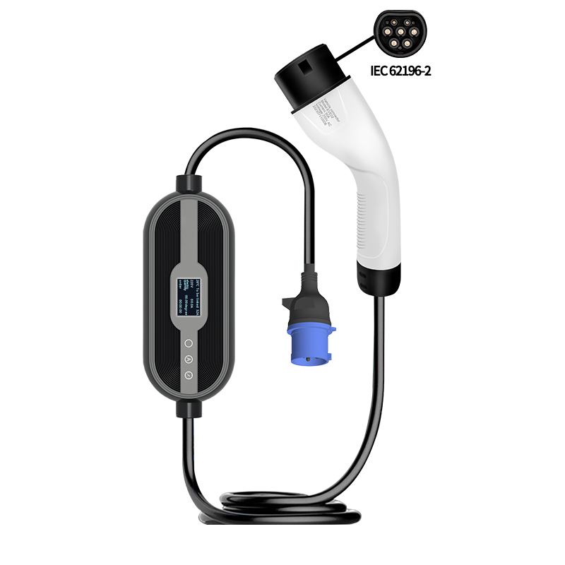 Conector Tipo 2 y enchufe industrial azul del cargador portátil Alectra